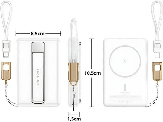 Verk Group 06400 MagSafe Power Bank 5000mAh 20W with USB-C Port Quick Charge 3.0 Purple vue 7