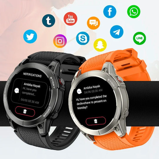 Aoke S53 Smartwatch with Heart Rate Monitor (Black) view 2