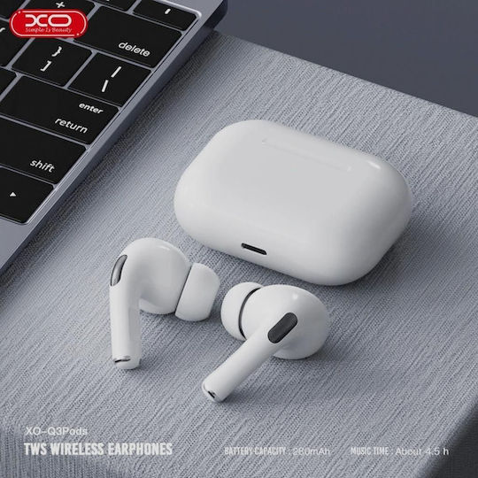 XO Q3 In-ear Bluetooth Handsfree Earphones with Charging Case White view 3