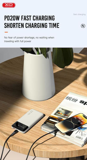 XO PR191 Power Bank 10000mAh 20W with USB-A Port and USB-C Port Power Delivery / Quick Charge 2.0 / Quick Charge 3.0 Black view 5